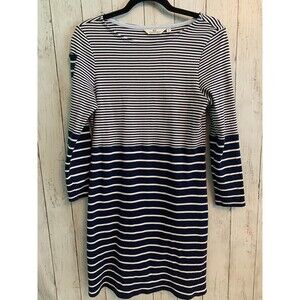 Vineyard Vines Mixed Stripe Knit Dress Women Size S Navy Blue White Cotton Blend